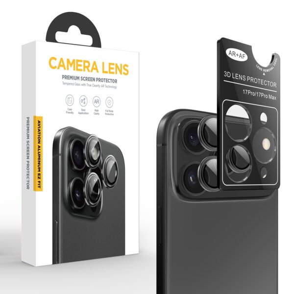 Camera Lens Protector for iPhone 17 Series | 3D Tempered Glass Camera Lens Protector | Shockproof & Scratch Resistant | Crystal Clear Protection | Easy Install & Case Friendly